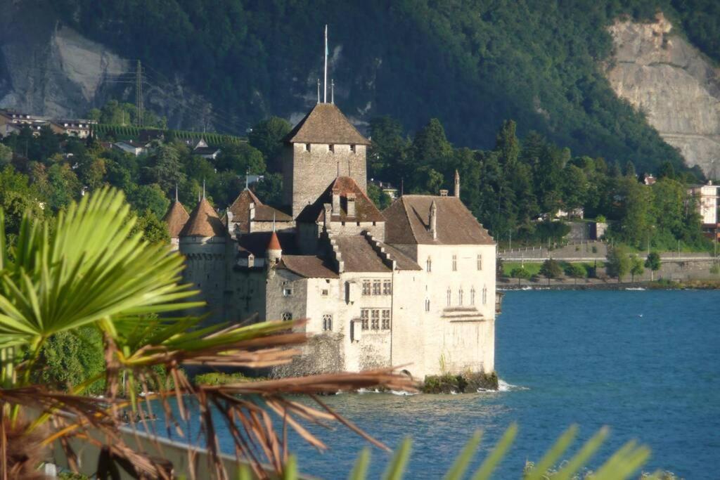 Studio Vue Panoramique Sur Le Lac Leman Veytaux Exterior foto